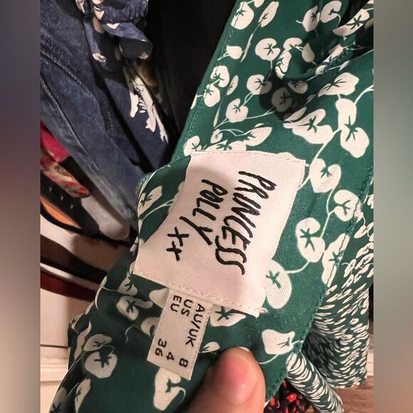 Princess poly super cute jade basin mini dress green white floral size 4 small - Picture 6 of 6